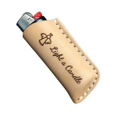 The Lighthouse: Personalized Leather Lighter Case for Candles