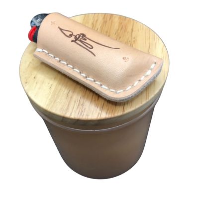 The Lighthouse: Personalized Leather Lighter Case for Candles