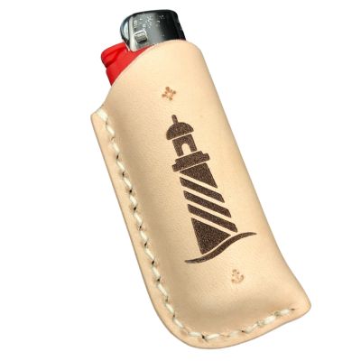 The Lighthouse: Personalized Leather Lighter Case for Candles